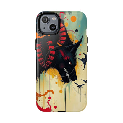 "I Told My Demons About You" Art Print Tough Magnetic Phone Cases with Artistic Wolf Design, Unique Phone Cover, Gift for Animal Lovers, Sleek & Durable Case, iPhone Compatible