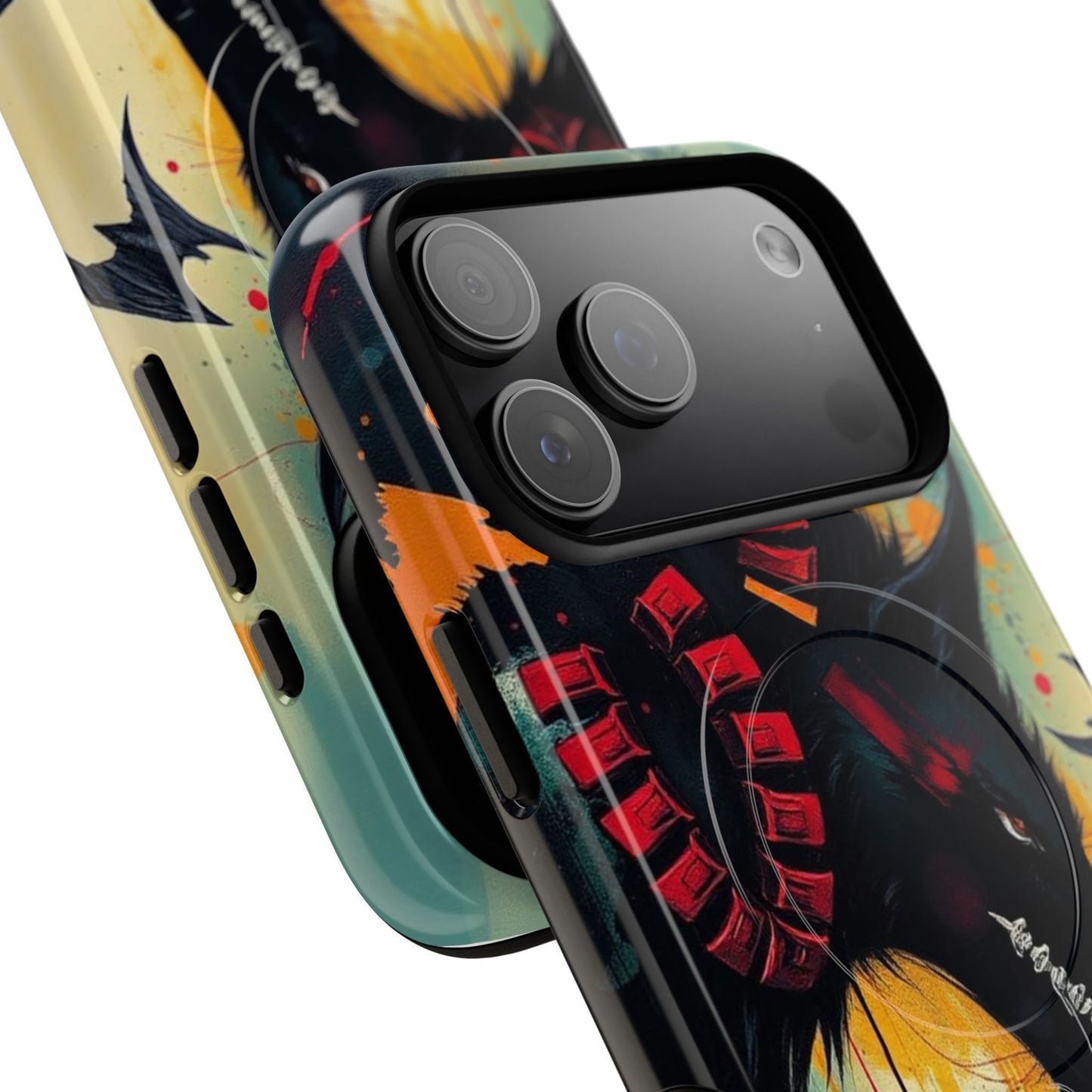 "I Told My Demons About You" Art Print Tough Magnetic Phone Cases with Artistic Wolf Design, Unique Phone Cover, Gift for Animal Lovers, Sleek & Durable Case, iPhone Compatible