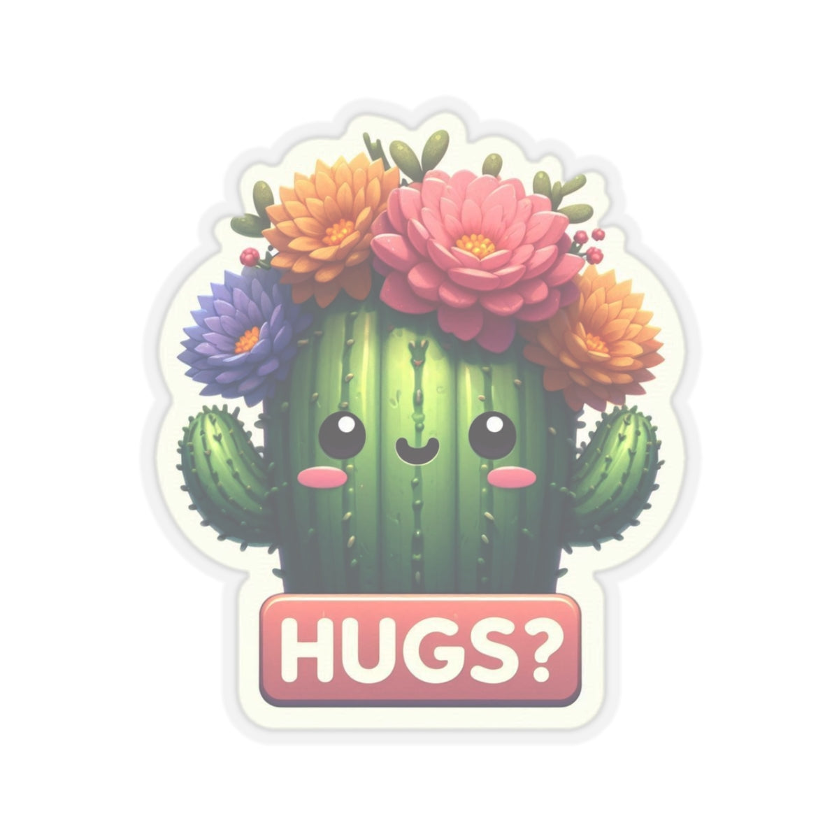 Pegatinas troqueladas de Cactus Hugs 