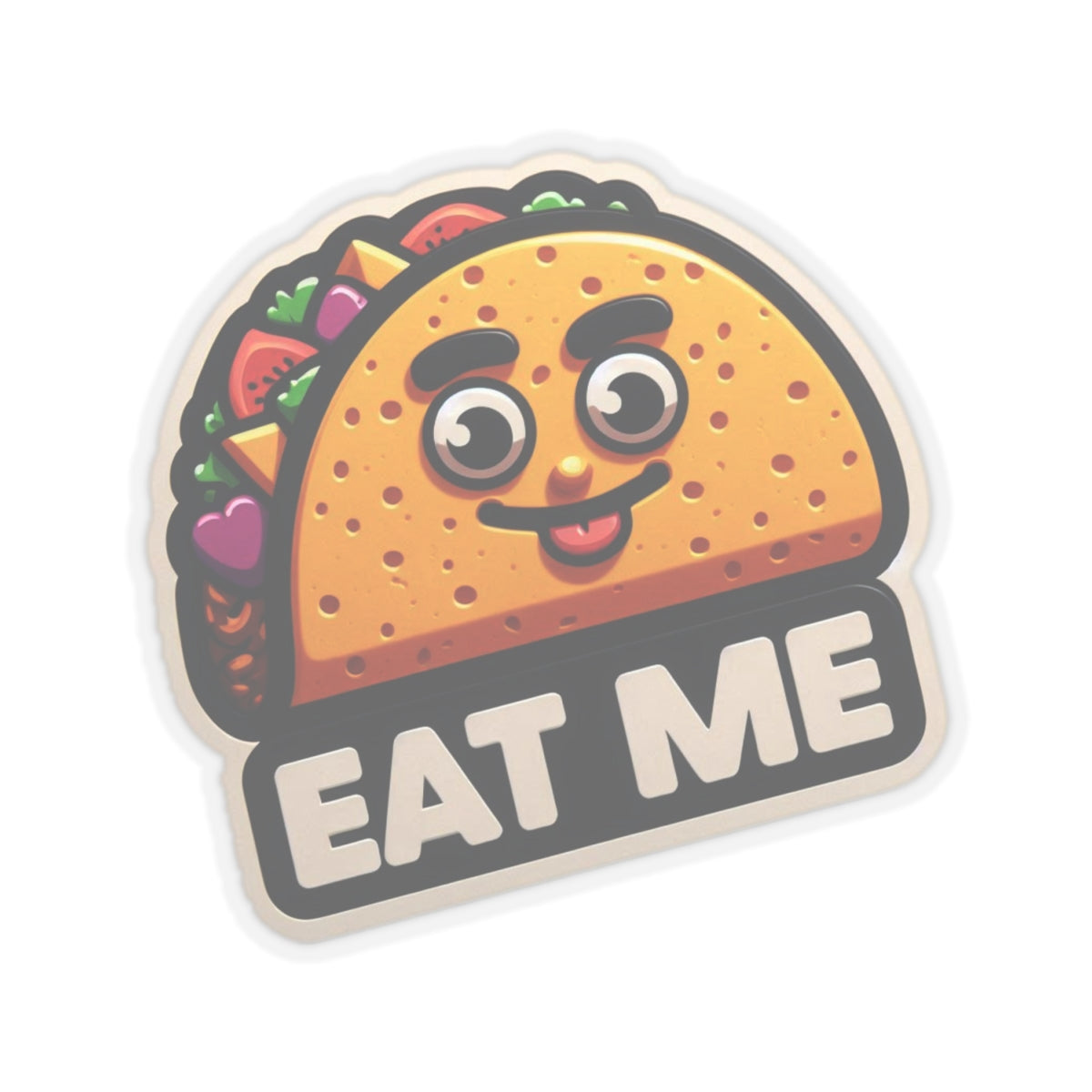 Pegatinas troqueladas divertidas de tacos 