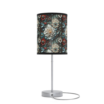 Preciosa lámpara floral, lámpara con soporte, enchufe EE. UU./CA 