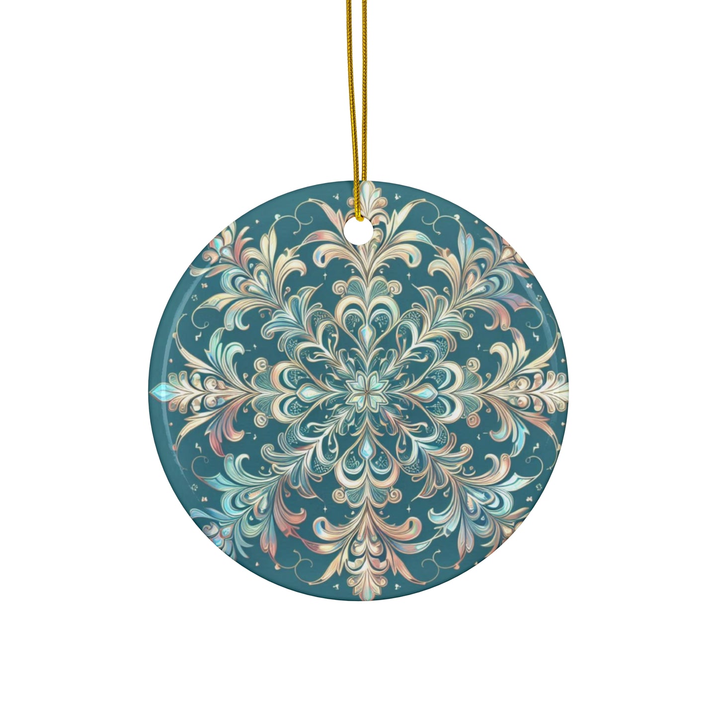 Adorno de cerámica de copo de nieve helado, 4 formas