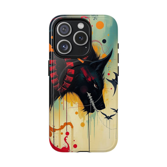 "I Told My Demons About You" Art Print Tough Magnetic Phone Cases with Artistic Wolf Design, Unique Phone Cover, Gift for Animal Lovers, Sleek & Durable Case, iPhone Compatible