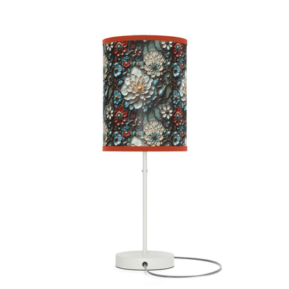 Preciosa lámpara floral, lámpara con soporte, enchufe EE. UU./CA 