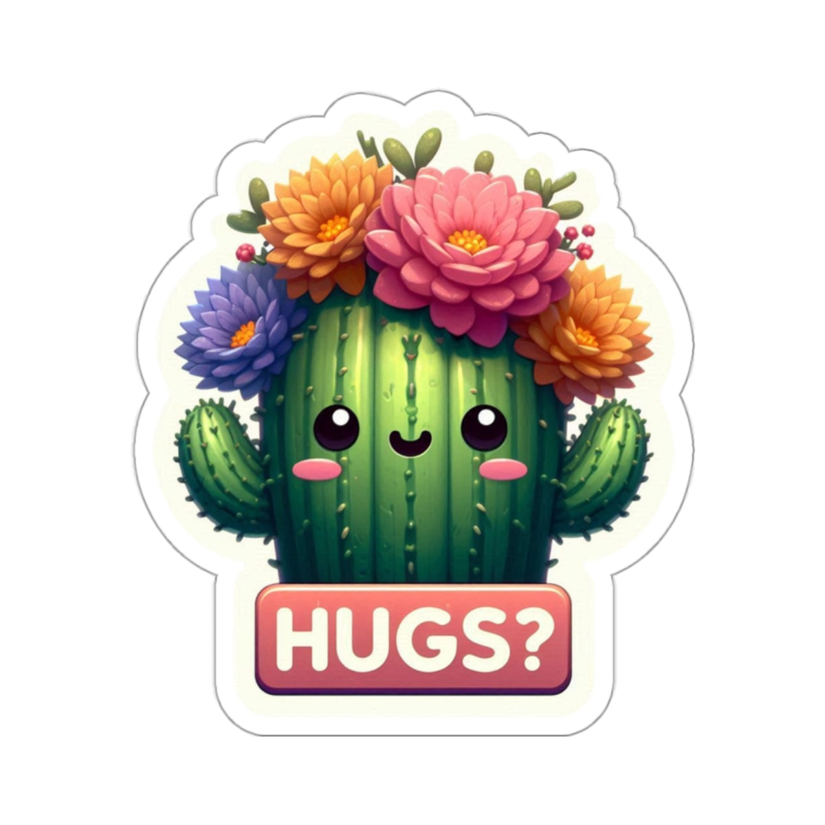 Pegatinas troqueladas de Cactus Hugs 