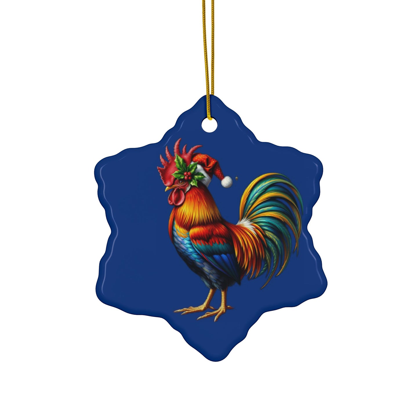 Really Merry Rooster Ceramic Ornaments, 2-Side Print, (1pc, 3pcs, 5pcs, 10pcs)