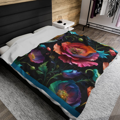 " Poppy Dreamscape #2'' Velveteen Plush Blanket