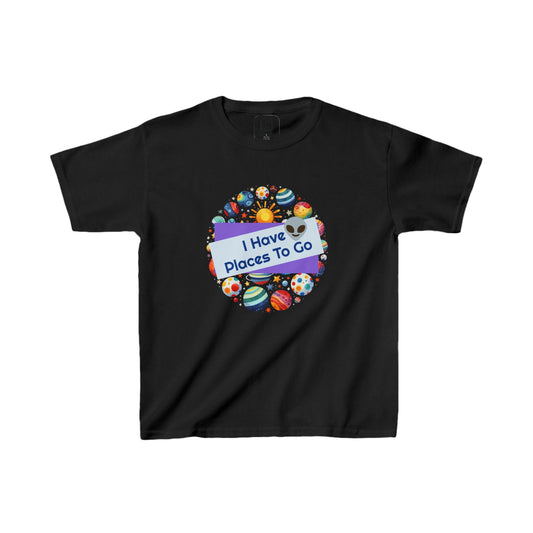 Jenna Kats' Alien Funny PLaces To Go Kids Heavy Cotton™ Tee
