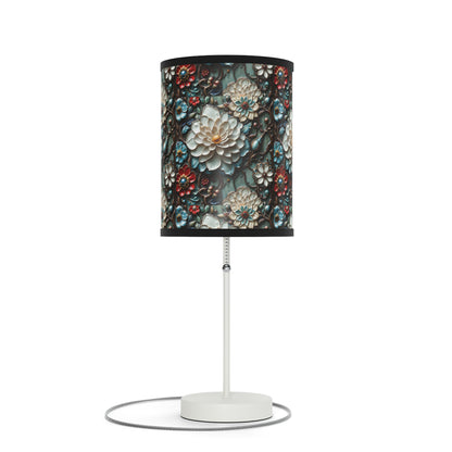 Preciosa lámpara floral, lámpara con soporte, enchufe EE. UU./CA 