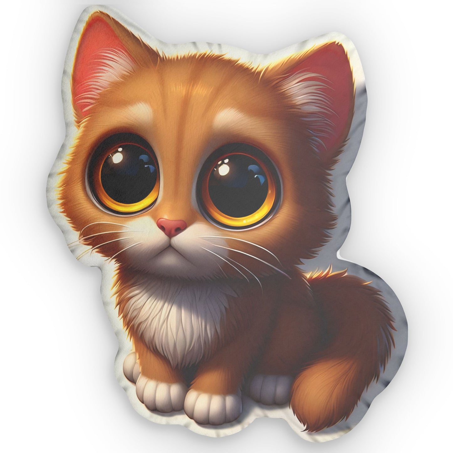 Ginger Kitty With White Socks Custom Shaped Pillows