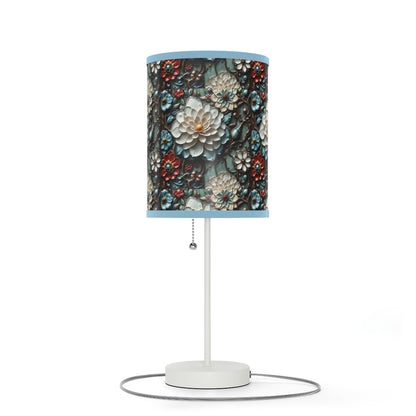 Preciosa lámpara floral, lámpara con soporte, enchufe EE. UU./CA 