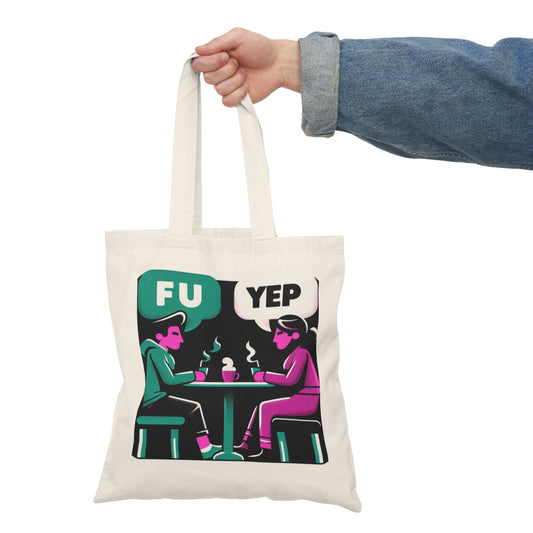 Whimsical Art Conversation Between Friends Tote Bag, Fun Nature-Inspired Carryall, Eco-Friendly Shopping Tote, Unique Gift for Art Lovers, Perfect for Everyday Use