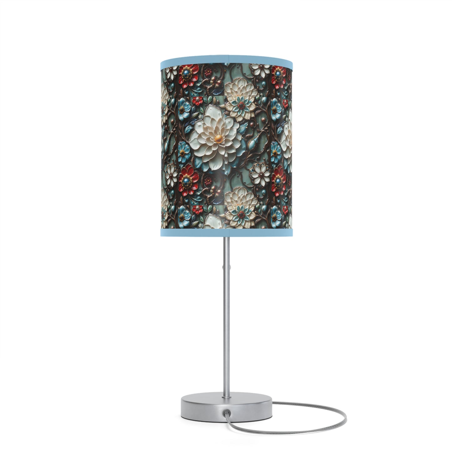 Preciosa lámpara floral, lámpara con soporte, enchufe EE. UU./CA 