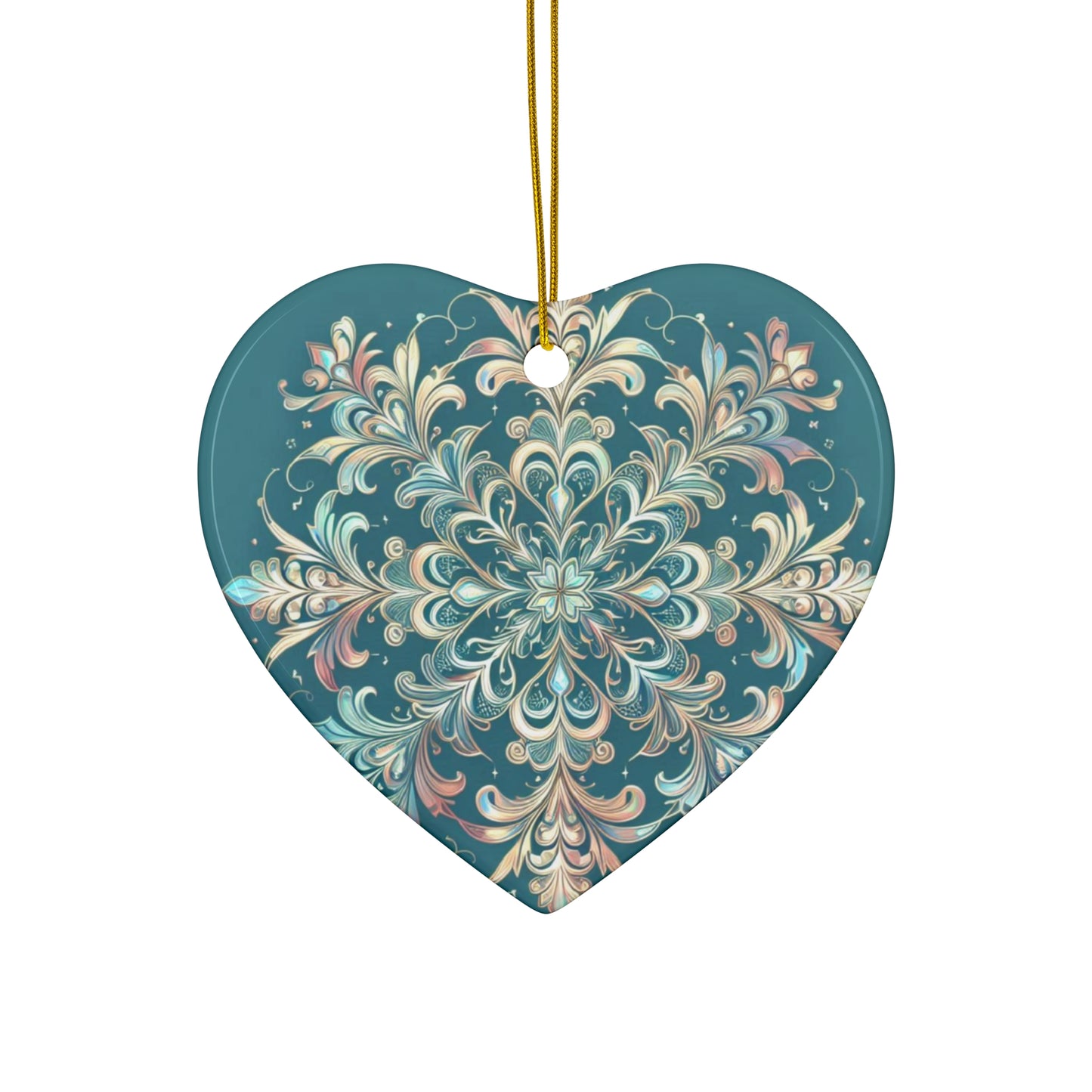 Adorno de cerámica de copo de nieve helado, 4 formas