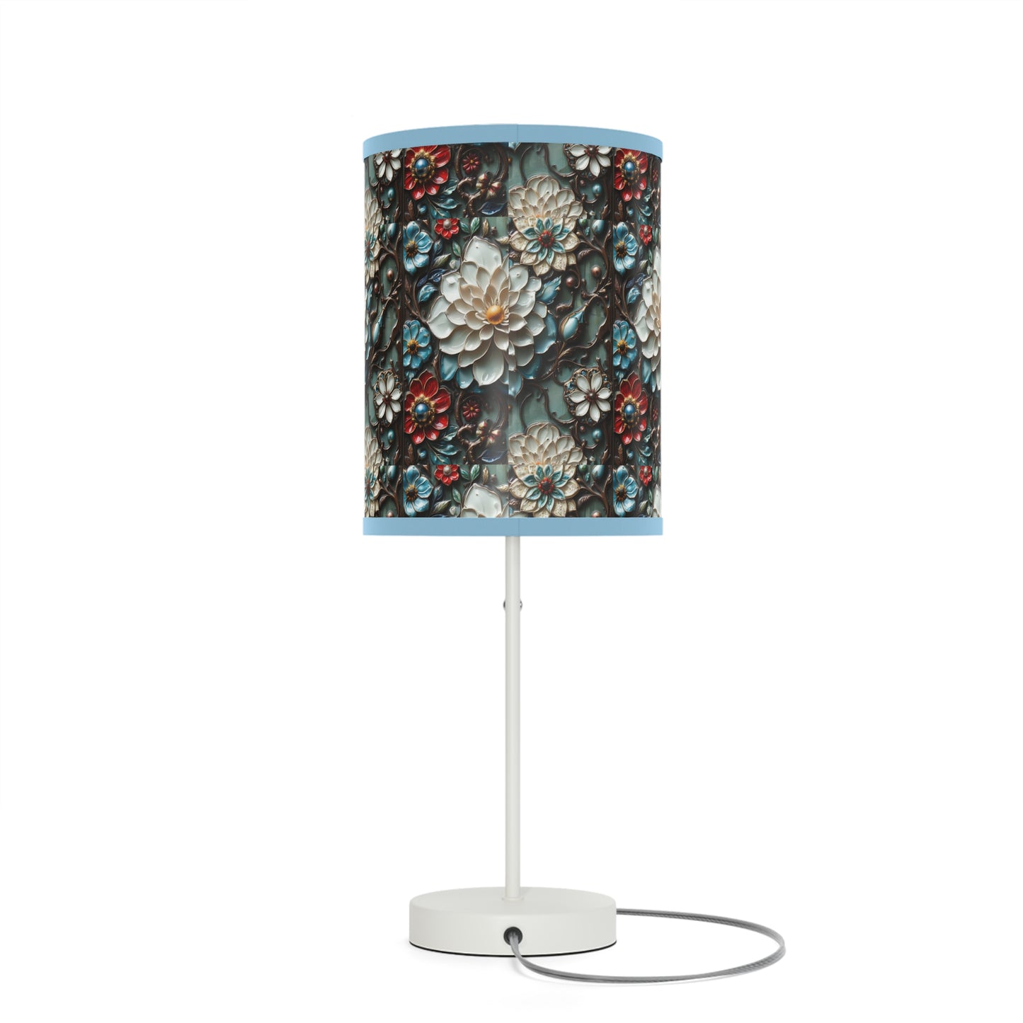 Preciosa lámpara floral, lámpara con soporte, enchufe EE. UU./CA 