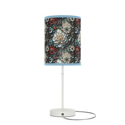 Preciosa lámpara floral, lámpara con soporte, enchufe EE. UU./CA 