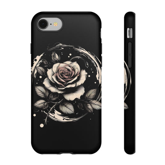 Jenna Kats' Black Roses Phone Case - Black and White Rose Tough Case