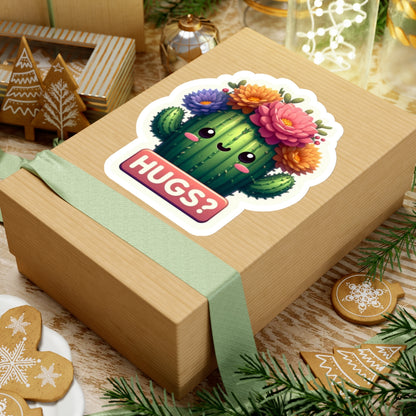 Pegatinas troqueladas de Cactus Hugs 