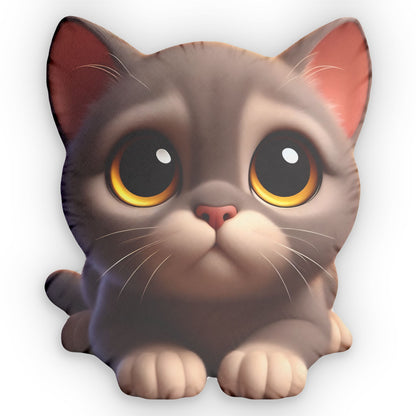 Grey Kitty With White Socks Custom Shaped Pillows