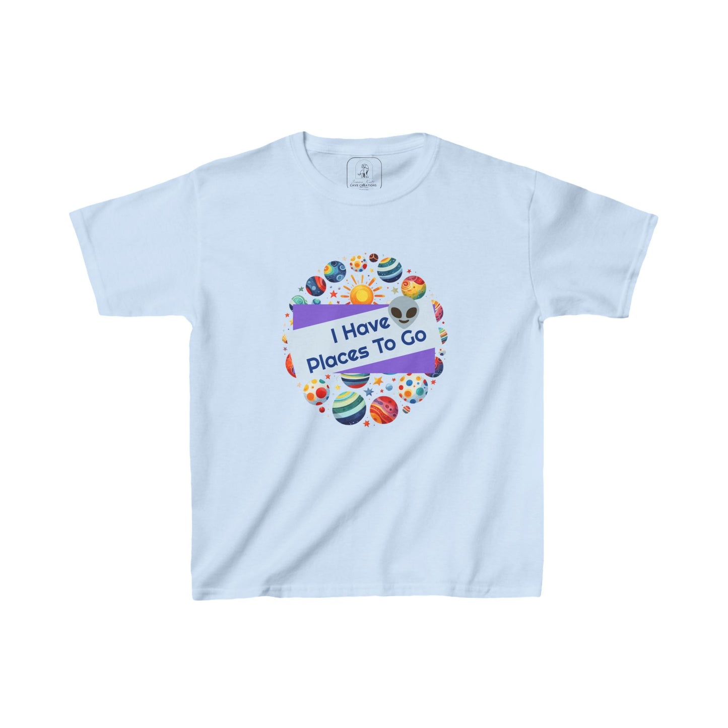 Jenna Kats' Alien Funny PLaces To Go Kids Heavy Cotton™ Tee