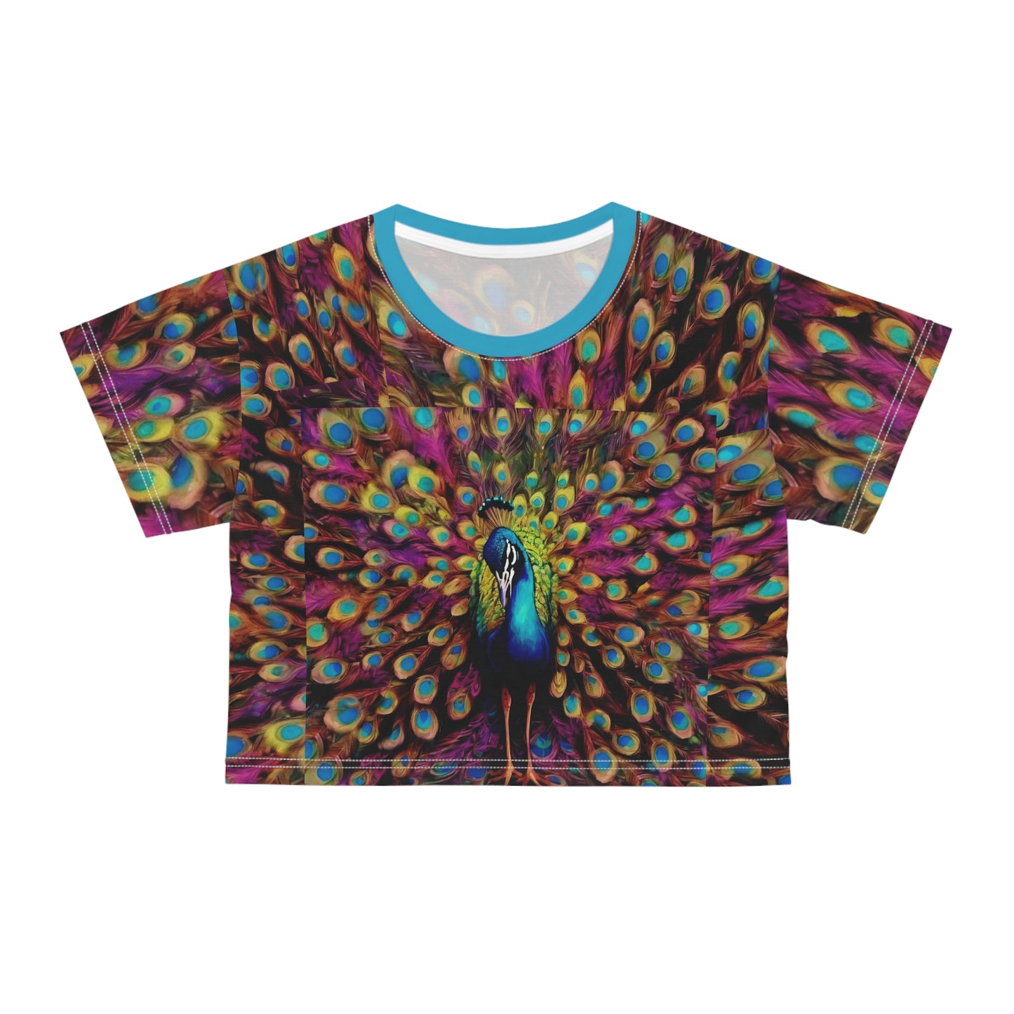 Camiseta corta "Peacock" para mujer de Jenna Kats 