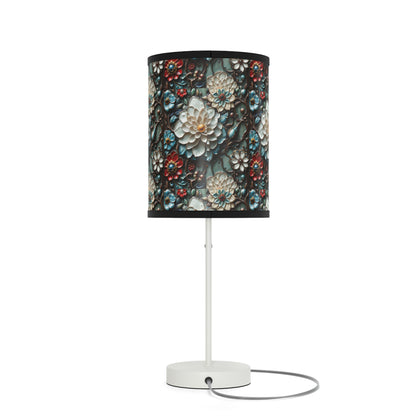 Preciosa lámpara floral, lámpara con soporte, enchufe EE. UU./CA 