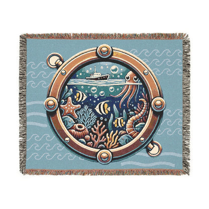 Jenna Kats' Nautical Sea Creations Port Hole Woven Blanket
