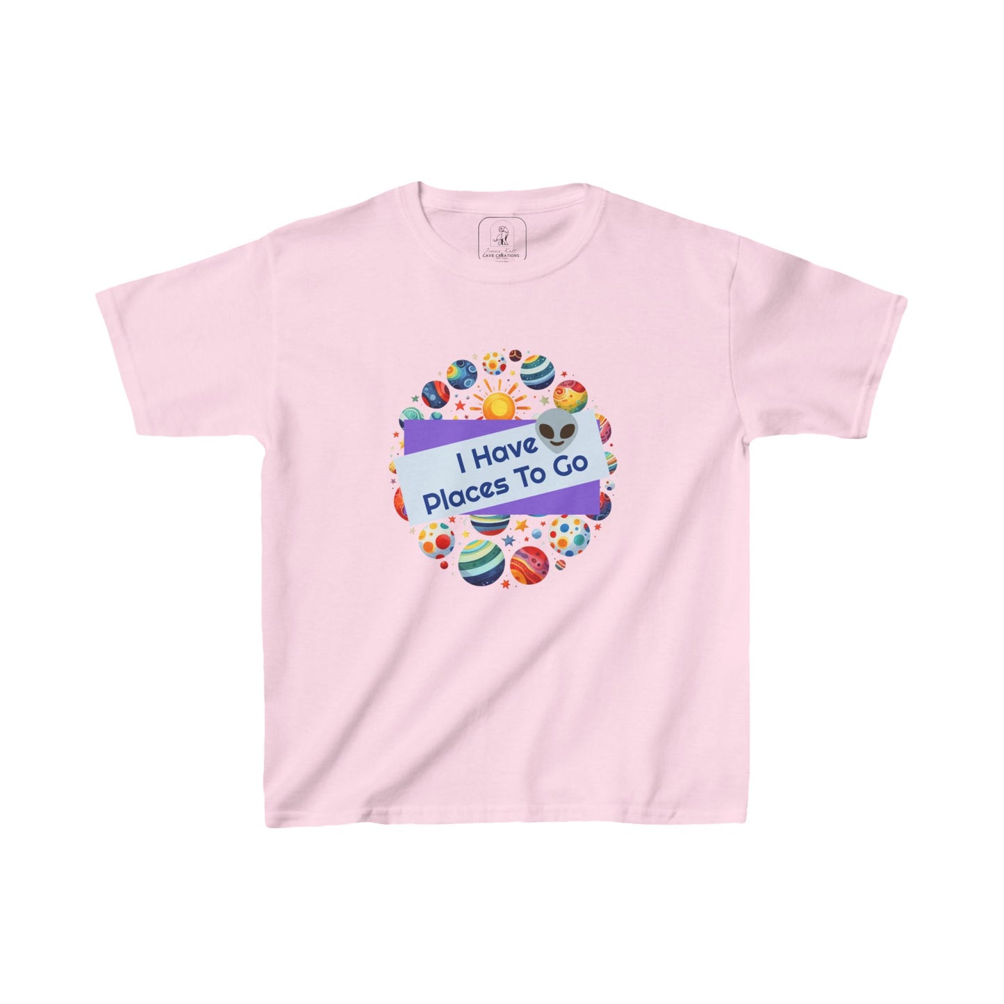 Jenna Kats' Alien Funny PLaces To Go Kids Heavy Cotton™ Tee
