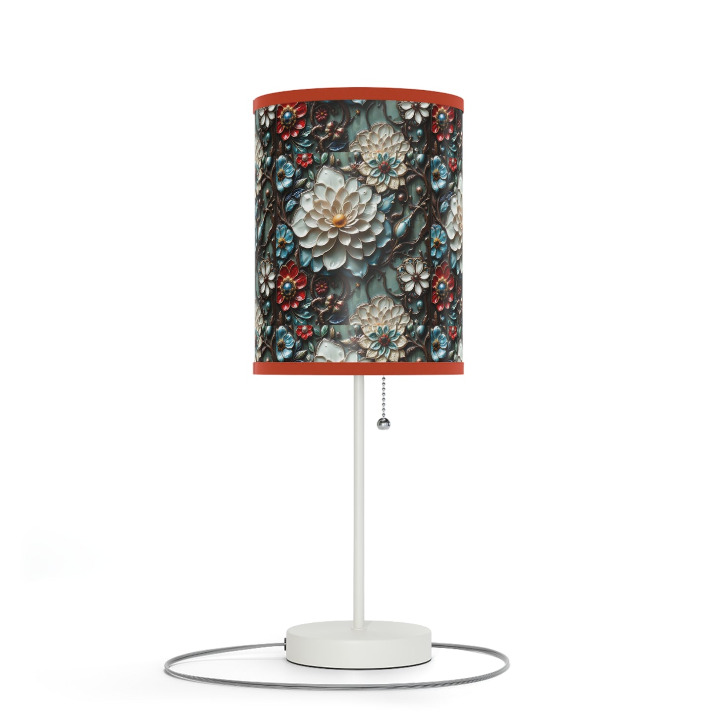 Preciosa lámpara floral, lámpara con soporte, enchufe EE. UU./CA 