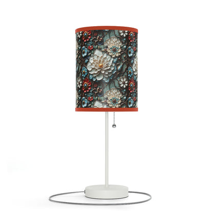 Preciosa lámpara floral, lámpara con soporte, enchufe EE. UU./CA 