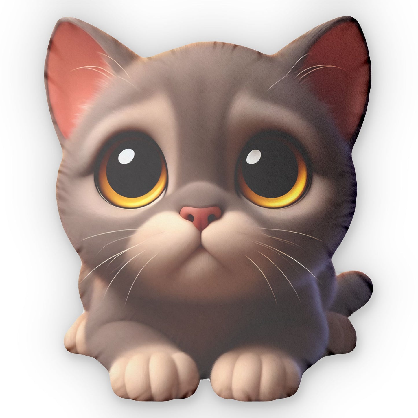 Grey Kitty With White Socks Custom Shaped Pillows