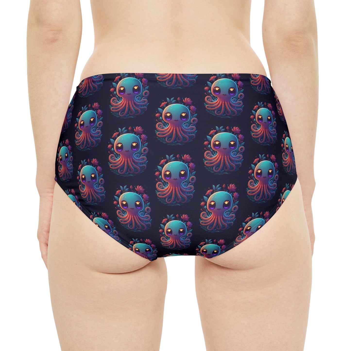 Braguita de bikini hipster de cintura alta "Cuddly Octopus" 