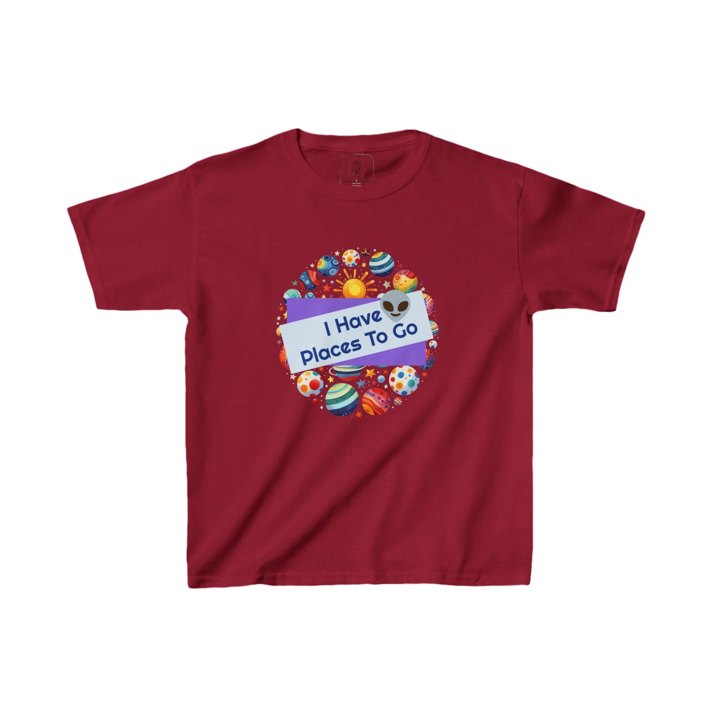 Jenna Kats' Alien Funny PLaces To Go Kids Heavy Cotton™ Tee