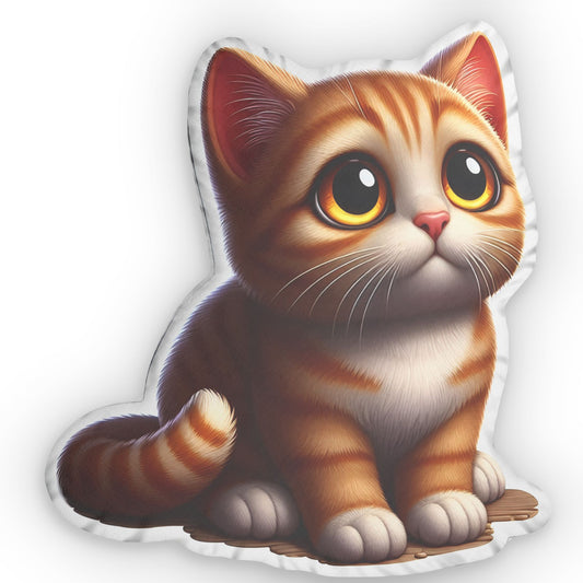 Golden Eyed Ginger Kitty Custom Shaped Pillows