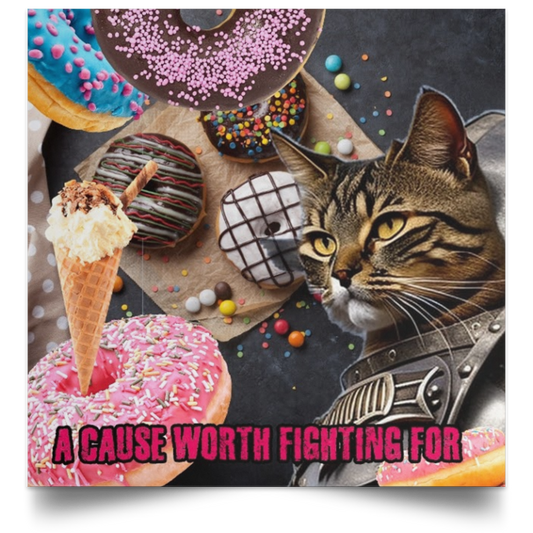 Póster cuadrado de satén "Causa digna"