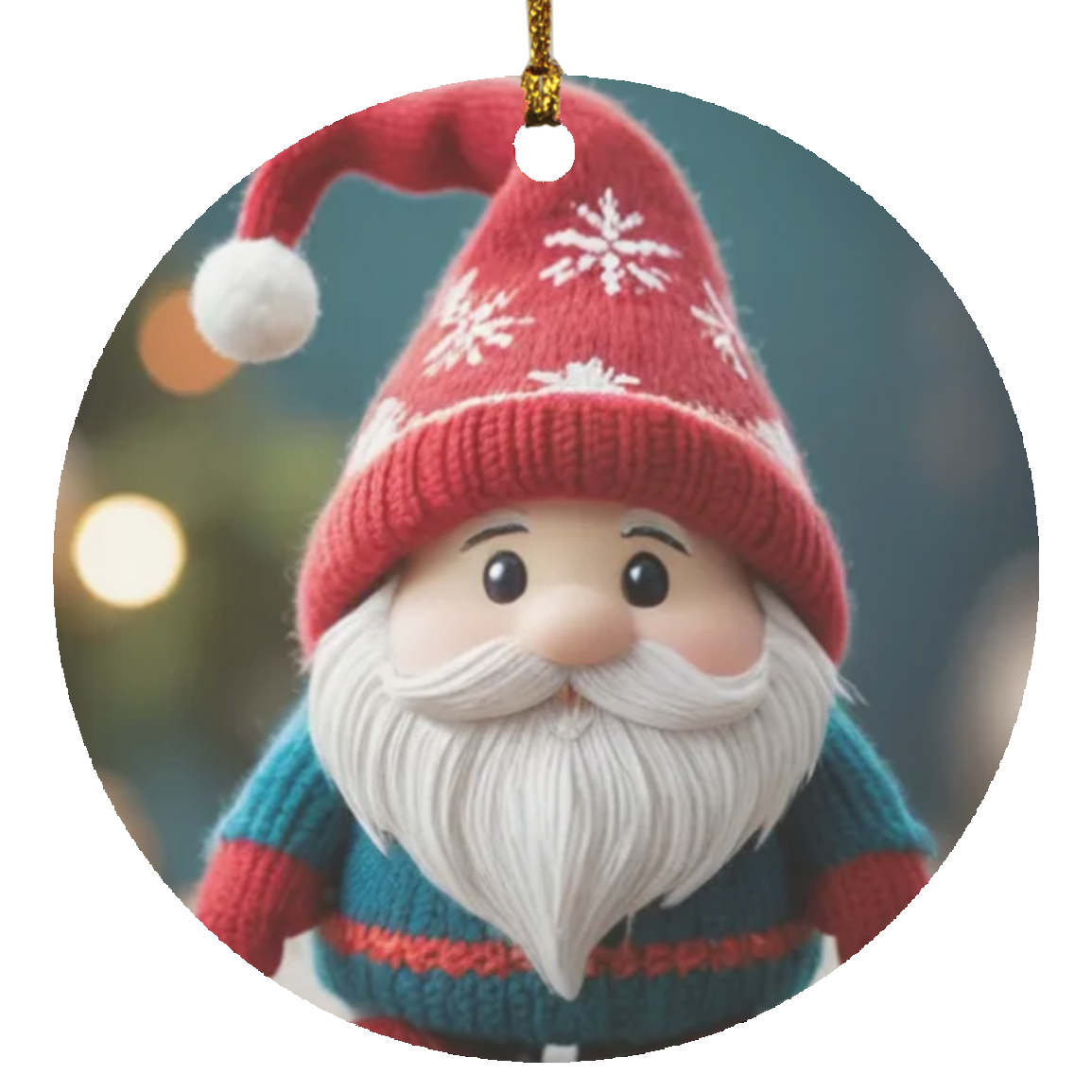 " Bearded Helper" Circle Ornament