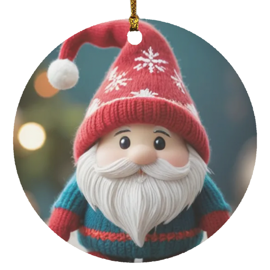 " Bearded Helper" Circle Ornament